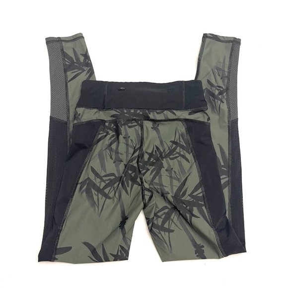 Sweaty Betty Gravity Run Bamboo Leaf Print Green/Black Leggings Size XS - Picture 4 of 8